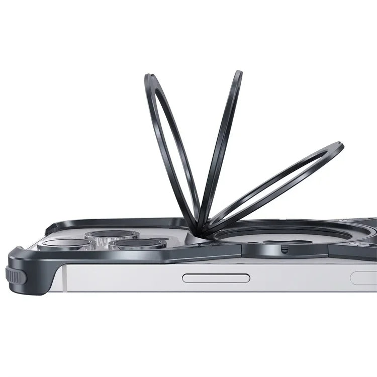 M3 Aluminium X With Kick Stand Skeleton Case iPhone 15 Pro Series