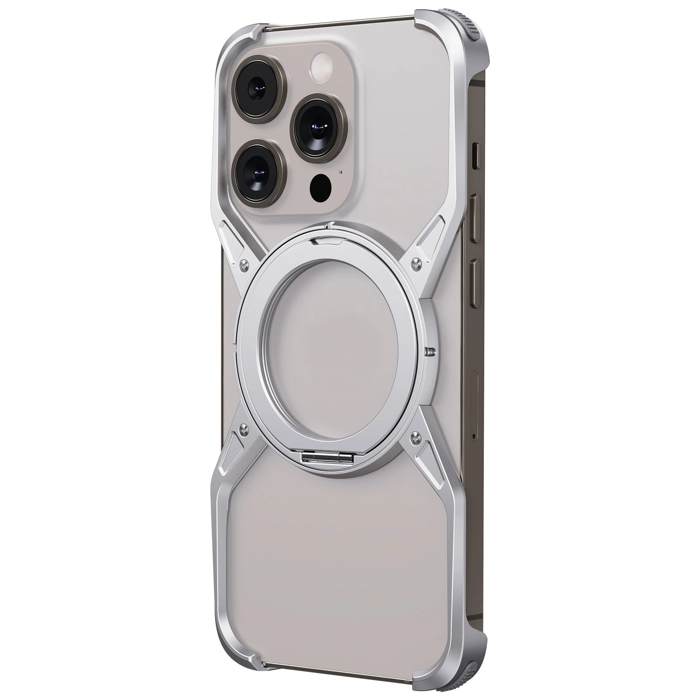 M3 Aluminium X With Kick Stand Skeleton Case iPhone 15 Pro Series