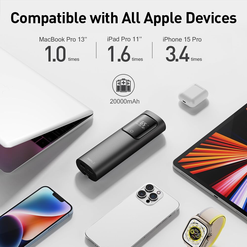 iWalk Tanker Power Bank 20,000 mah 65W With Built In Cables
