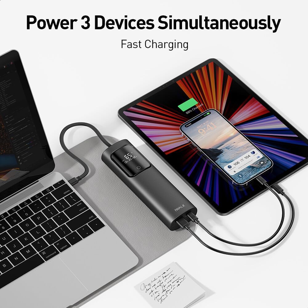 iWalk Tanker Power Bank 20,000 mah 65W With Built In Cables