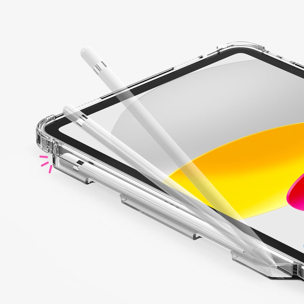 Clear Case For iPad 10.9 - 10th Gen.  With Stand And Pen Holder